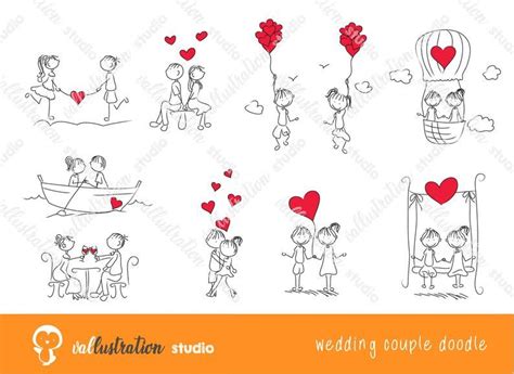 Wedding Stick Figure Doodle Wedding Clipart Wedding Png Etsy