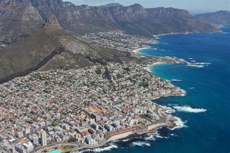 Aerial View Of Cape Town South Africa From A Helicopter Panorama Cape