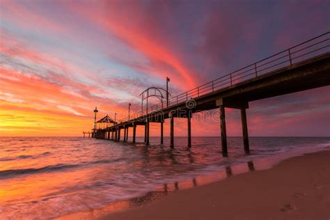 A Vibrant Sunset At Brighton Jetty In Brighton Adelaide South Stock