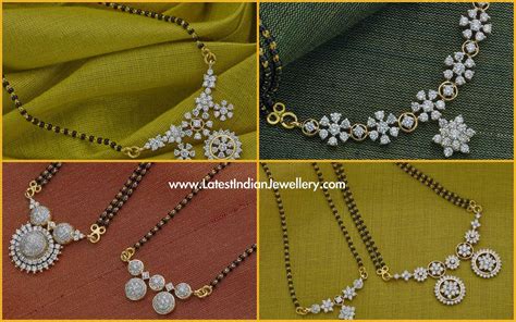 Get the best deals on bead necklace. Diamond Pendant Black Beads Mangalsutra Designs - Latest ...