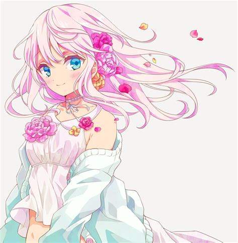 Beautiful Pink Hair Original Anime Girls Pinterest Pink Hair Yellow Flowers And Blue Eyes