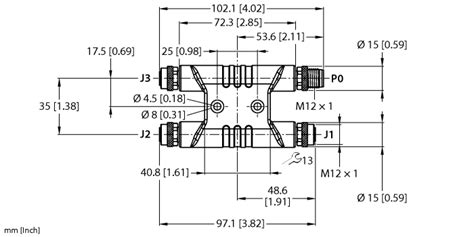 M12 Power Splitters Large H Splitter