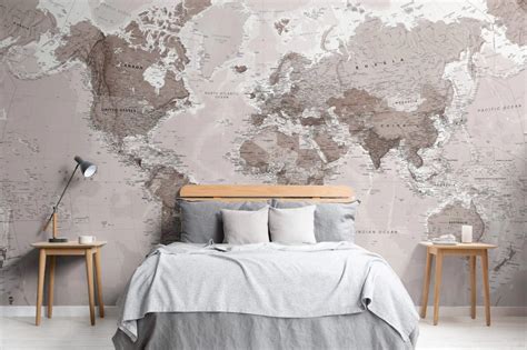 World Map Wallpaper Map Wallpaper Hovia World Map Tapestry World