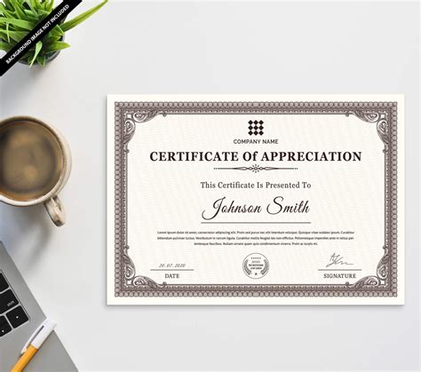 Free Certificate Mockup Psd Template Brought To You In Psd Format