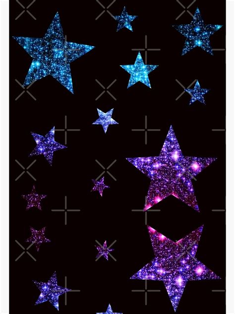 Teal Purple Ombre Faux Glitter Stars Poster For Sale By Felicity K