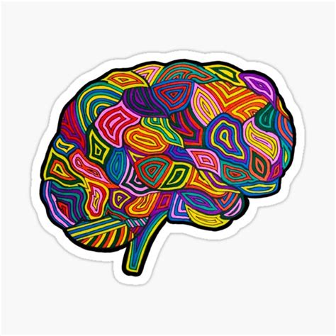 Trippy Brain Sticker For Sale By Laureneludwig Redbubble