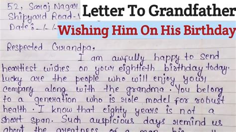 Letter To Grandfather On His Birthday Wishing Grandfather On His 80th
