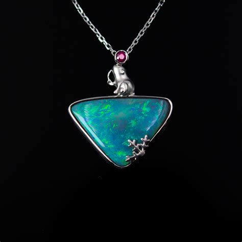 Polar Bear Cub Pendant Opal High Jewelry Designed By Cindy Xu