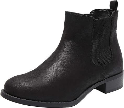 Luoika Womens Wide Width Chelsea Ankle Boots Low Heel Slip On Casual