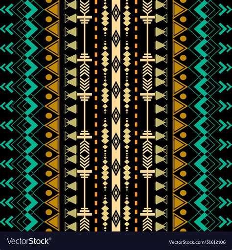 tribal colorful seamless borders pattern vector image