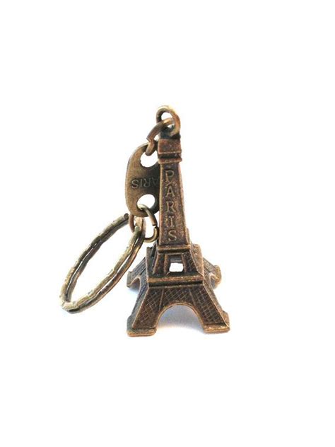 Bronze Paris Eiffel Tower Keychain Etsy Eiffel Tower Keychain