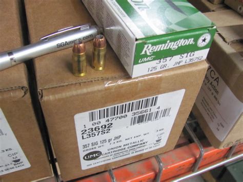 50 Round Box 357 Sig 125 Grain Jhp Jacketed Hollow Point Remington