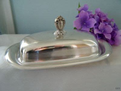 Rogers Bros Silver Plate Heritage Butter Dish W Glass Liner Antique Price Guide Details