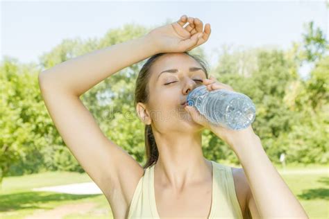 Fitness Girl Drinking Water Stock Photo Image Of Aerobics Natural