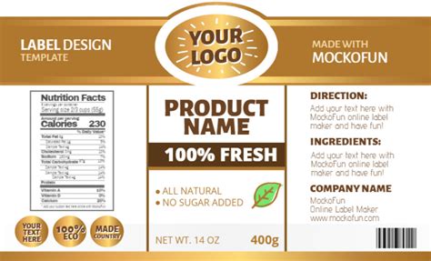 Product Label Template Mockofun