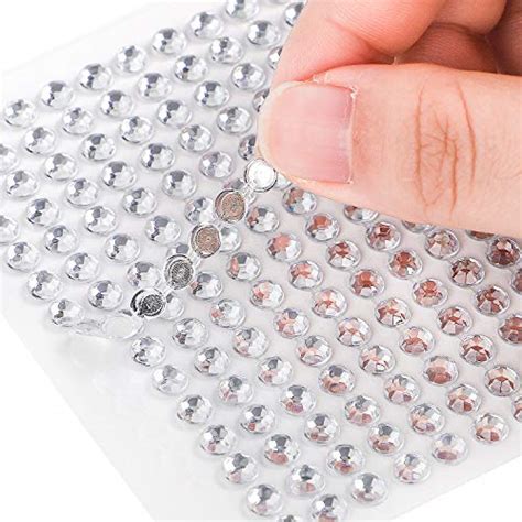 Outuxed 1725pcs Clear Rhinestones Stickers Self Adhesive Bling Gems