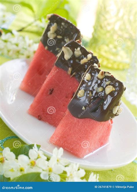 Watermelon Dessert Stock Image Image Of Chocolate Ripe 26741879