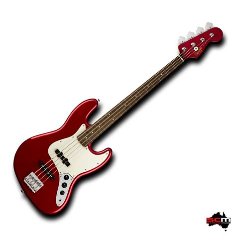 Fender Squier Contemporary Jazz Bass Guitar Dark Metallic Red Finish