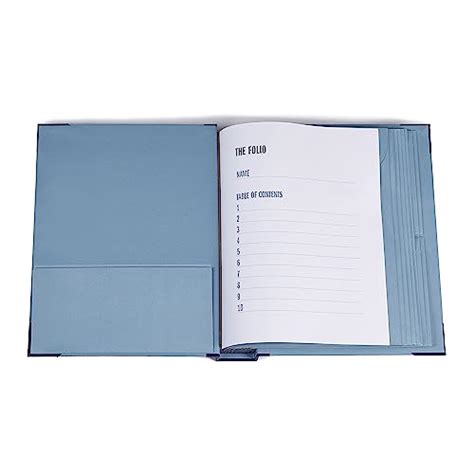 Savor Folio Document Organizer Blue Custom Dyed Cloth Bound