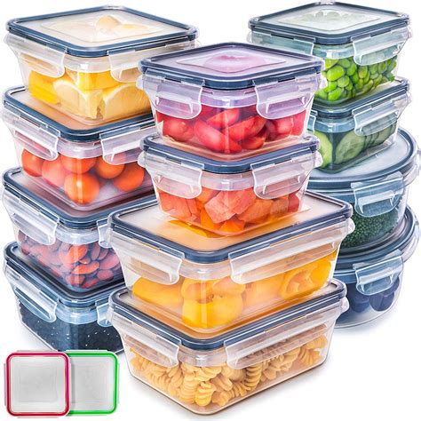 Plastic food storage containers skip to main content.us hello select your address all. 12 Pack Food Storage Container with Lids Black Plastic ...