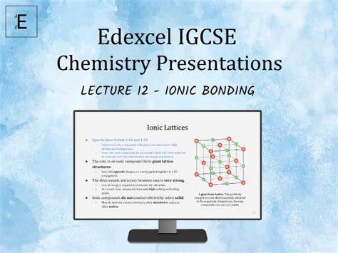 Edexcel Igcse Chemistry Ionic Bonding Chemical Reactions Gambaran