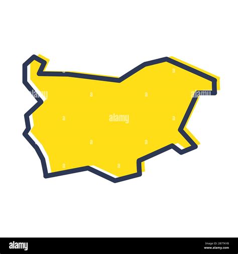 Stylized Simple Yellow Outline Map Of Bulgaria Stock Vector Image And Art