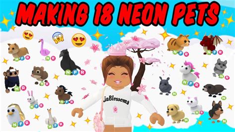 Making 18 Neon Pets On Adopt Me 😍 Youtube