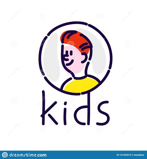 Illustration Of The Character Of A Young Man And Kids Logo