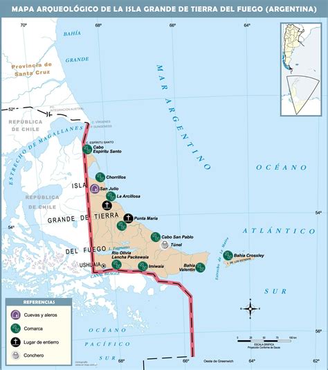 Mapa Arqueológico Del Lado Argentino De La Isla Grande De Tierra Del