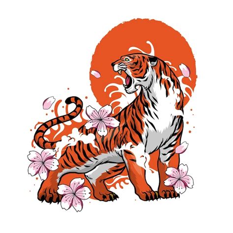 Dise O De Tatuaje De Tigre Japon S En Apariencia Vintage Vector Premium