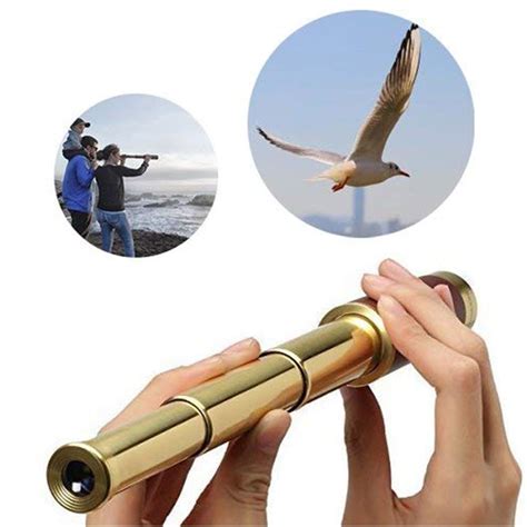 Pirate Monocular Telescope For Kids Adults Handheld Collapsible Brass