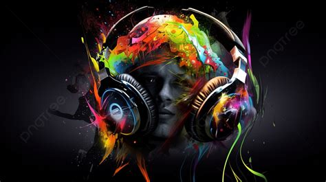 Colorful Hair And Music Headphone Abstract Free Wallpapers Background