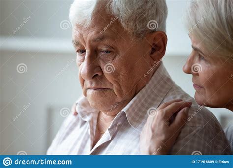 Caring Old Wife Support Caress Sad Senior Husband Stock Image Image Of Middle People 171918809