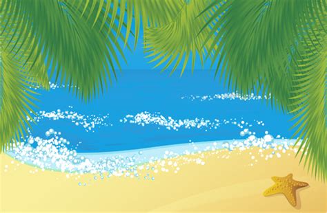 Elements Of Tropical Beach Background Vector Art Vectors Graphic Art