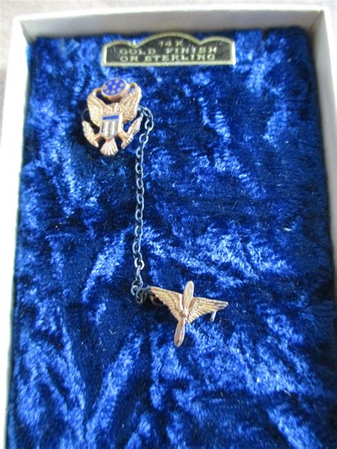 Vintage World War Ii Military Lapel Pin S Gold On Sterling Etsy