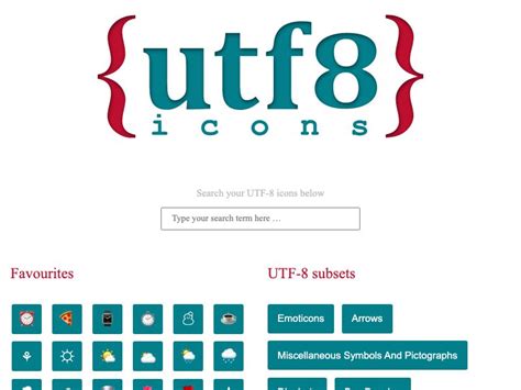 Utf 8 Icons — Find Utf 8 Symbols To Use As Icons In Your Application