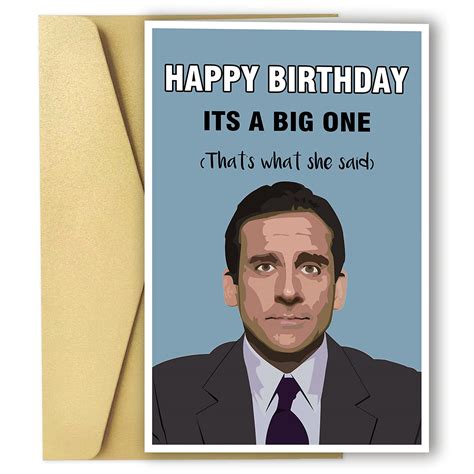 Happy Birthday Card For Men Funny Michael Scott Bday Card For Him Her