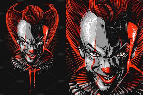 Evil Clowns Pre Designed Illustrator Graphics ~ Creative Market