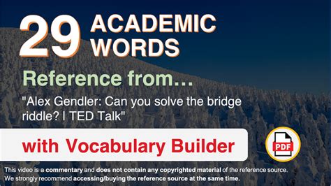 29 Academic Words Reference From Alex Gendler Can You Solve The