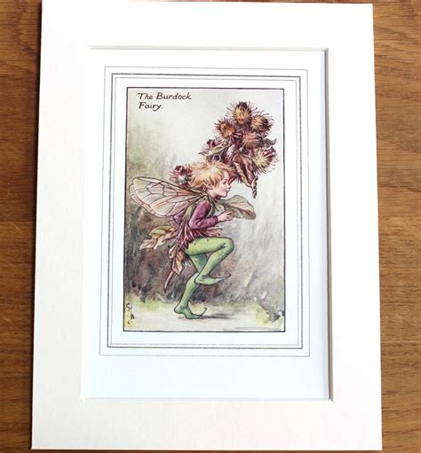 Genuine 1920s Mounted Plate Burdock Fairy By Cicely Mary Etsy