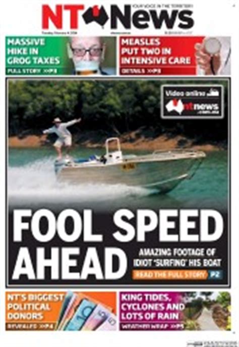 Find breaking us news, local new york news coverage, sports, entertainment news, celebrity gossip, autos, videos and photos at nydailynews.com. NT News (Australia) Front Page for 5 December 2013 ...