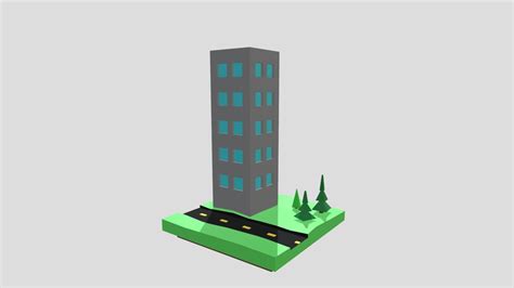 Low Poly Scene With Building Download Free 3d Model By Imnotdream