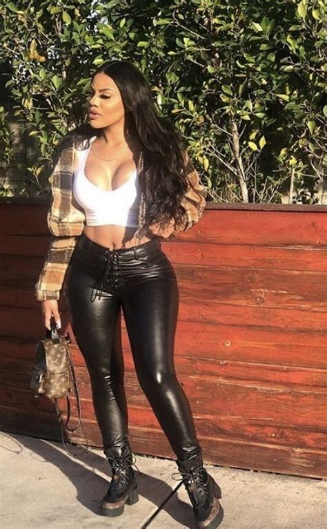 Thick Girls Outfits Curvy Girl Outfits Black Leather Leggings Shiny