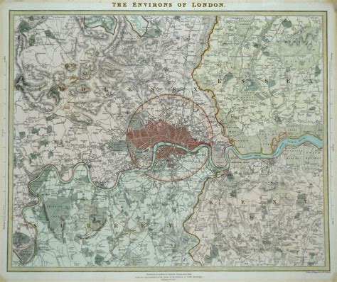 Environs Of London Antique Maps Gillmark Gallery