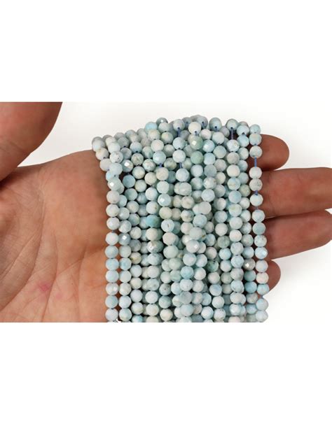 Larimar Faceted Rounds 4mm Mamas Minerals