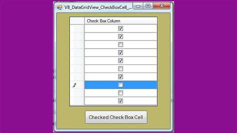 Vb Net Tutorial How To Know If Datagridview Checkboxcell Is Checked Hot Sex Picture