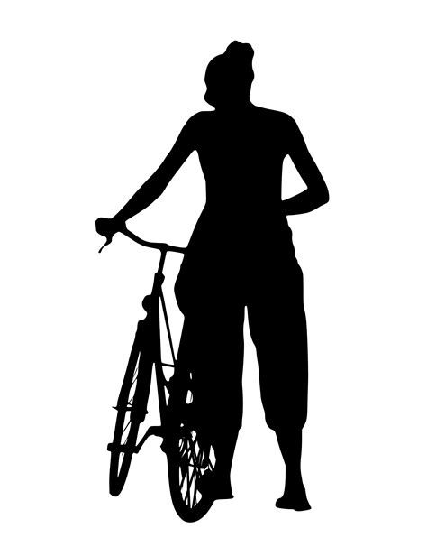 Free Images Silhouette Girl Bike Cycling Walking Woman Back