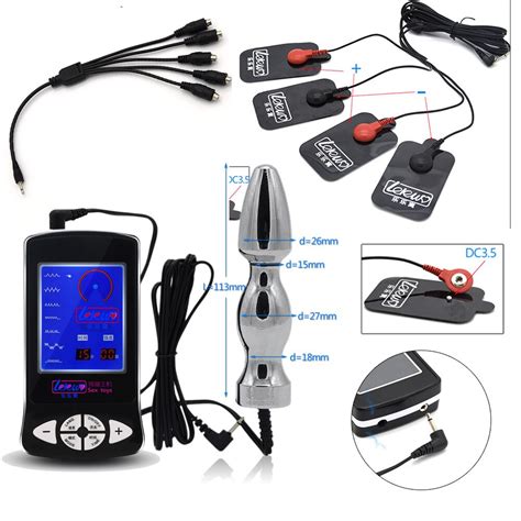 Electric Shock Kit Anal Butt Plug Electrical Stimulate Massage Pads Medical Themed Adult