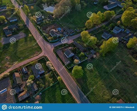 Aerial View Of A Beautiful Countryside In The Minsk Region Of Belarus