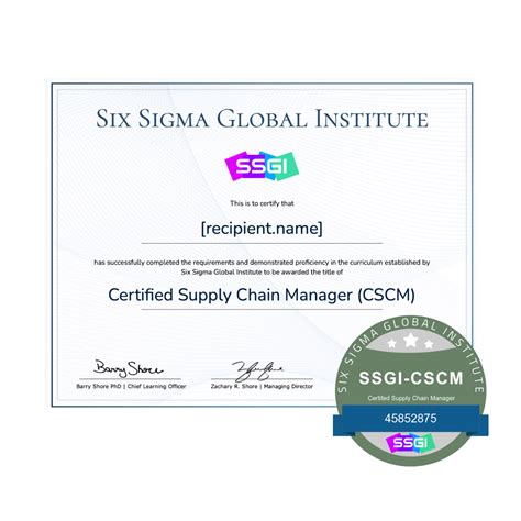 Supply Chain Management Certification Ssgi Cscm